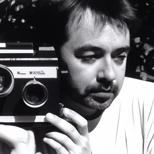 1. A young Luc Besson with his first film camera, marking the beginning of his illustrious career.